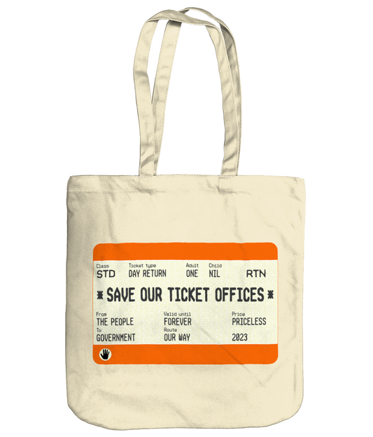 Save Our Ticket Offices – EarthAware Organic Tote